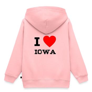 i love IOWA - Kinder Premium Organic Hoodie - Rosa - Hinten - AI Model Kid Female (0cm)