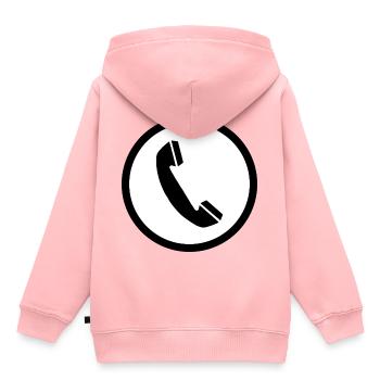 téléphone téléphone mobile retro21 radio téléphone mobile - Sweat Premium à capuche enfant bio - rose - Dos - AI Model Kid Female (0cm)