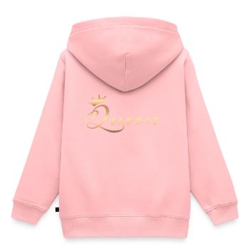 Königin Queen - Kinder Premium Organic Hoodie - Rosa - Hinten - AI Model Kid Female (0cm)