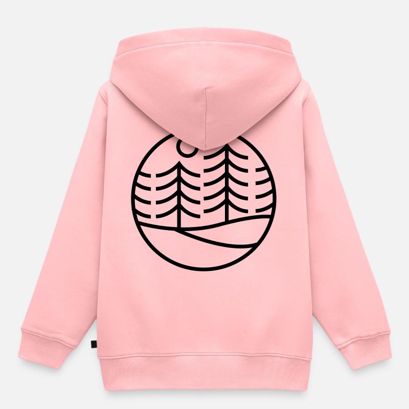 Cercle d'arbres - Sweat Premium à capuche enfant bio - rose