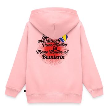 GESCHENK MUTTER egal wie huebsch Bosnien Herzegowi - Kinder Premium Organic Hoodie - Rosa - Hinten - AI Model Kid Female (0cm)