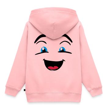 Lachendes Gesicht - Kinder Premium Organic Hoodie - Rosa - Hinten - AI Model Kid Female (0cm)