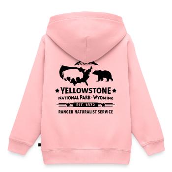 Bison Bear Yellowstone National Park Wyoming USA - Kids Premium Organic Hoodie - rose - Back - AI Model Kid Female (0cm)