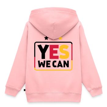 Yes we can Noir Rouge Or Allemagne fans de football - Sweat Premium à capuche enfant bio - rose - Dos - AI Model Kid Female (0cm)
