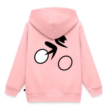 Gelände Fahrradrennen - Kinder Premium Organic Hoodie - Rosa - Hinten - AI Model Kid Female (0cm)