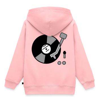 DJ Turntable Geschenkidee Vinyl Schallplatte Musik - Kinder Premium Organic Hoodie - Rosa - Hinten - AI Model Kid Female (0cm)