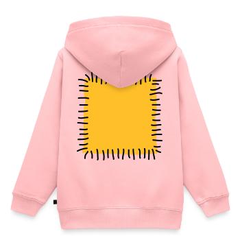 Flicken Reparatur Patchwork Stoff Nähen Naht Nadel - Kinder Premium Organic Hoodie - Rosa - Hinten - AI Model Kid Female (0cm)