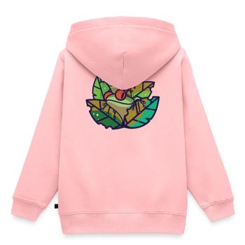 Grenouille - grenouilles dans l'étang - Sweat Premium à capuche enfant bio - rose - Dos - AI Model Kid Female (0cm)