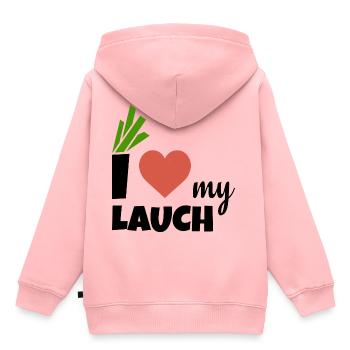 i love my Lauch | Ich liebe meinen Lauch - Kinder Premium Organic Hoodie - Rosa - Hinten - AI Model Kid Female (0cm)