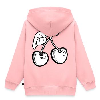 cherries kirschen veggie gemuese fruits16 - Kinder Premium Organic Hoodie - Rosa - Hinten - AI Model Kid Female (0cm)