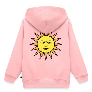 rainbow sun clouds weather rainbow sun cloud64 - Kids Premium Organic Hoodie - rose - Back - AI Model Kid Female (0cm)
