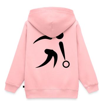 Bowling - Kinder Premium Organic Hoodie - Rosa - Hinten - AI Model Kid Female (0cm)