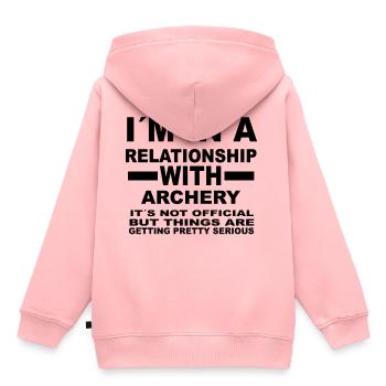 relation avec ARCHERY - Sweat Premium à capuche enfant bio - rose - Dos - AI Model Kid Female (0cm)