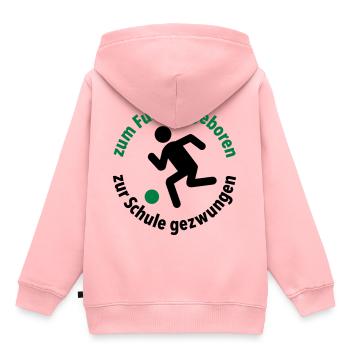 zum Fußball geboren, zur Schule gezwungen Torjäger - Kinder Premium Organic Hoodie - Rosa - Hinten - AI Model Kid Female (0cm)