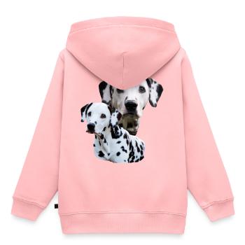 Chien, tête de chien, sports de chien, dalmatien, race de chien, - Sweat Premium à capuche enfant bio - rose - Dos - AI Model Kid Female (0cm)