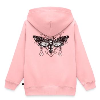 Motte Skull Schaedel Insekt Tattoo Schmetterling B - Kinder Premium Organic Hoodie - Rosa - Hinten - AI Model Kid Female (0cm)