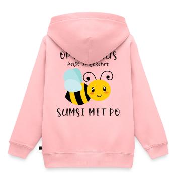 Biene Optimismus Sumsi mit Po - Kinder Premium Organic Hoodie - Rosa - Hinten - AI Model Kid Female (0cm)