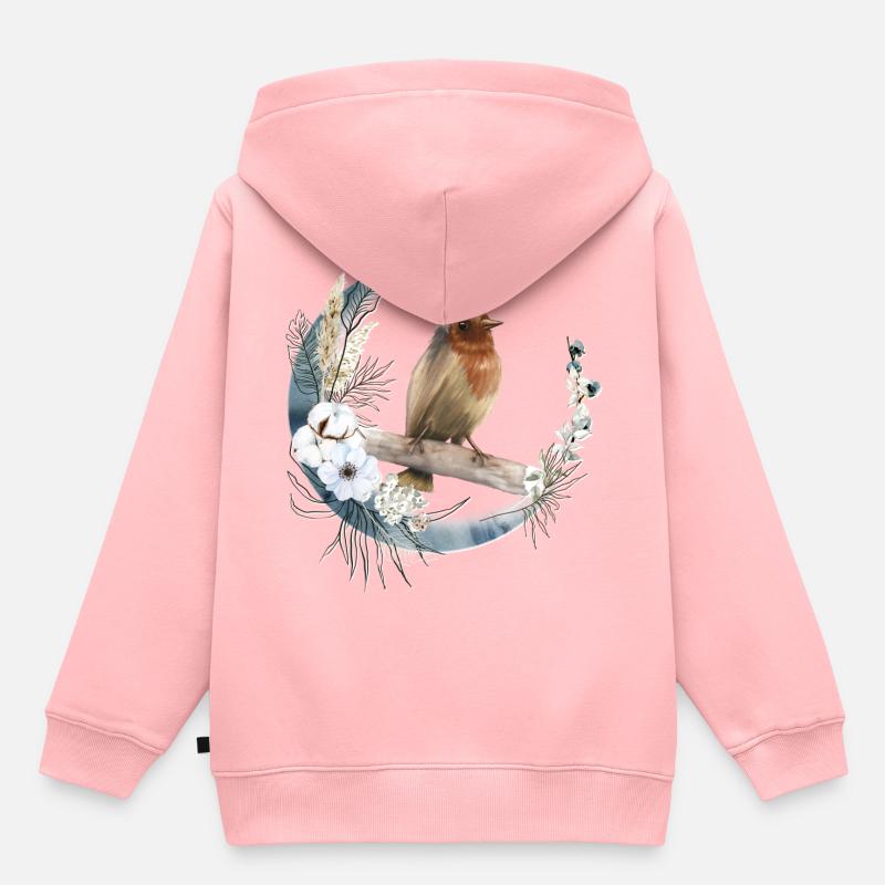 Robin Bird Ami Cadeau - Sweat Premium à capuche enfant bio - rose