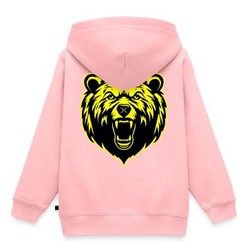 Grizzly Bär Kopf - Kinder Premium Organic Hoodie - Rosa - Hinten - AI Model Kid Female (0cm)