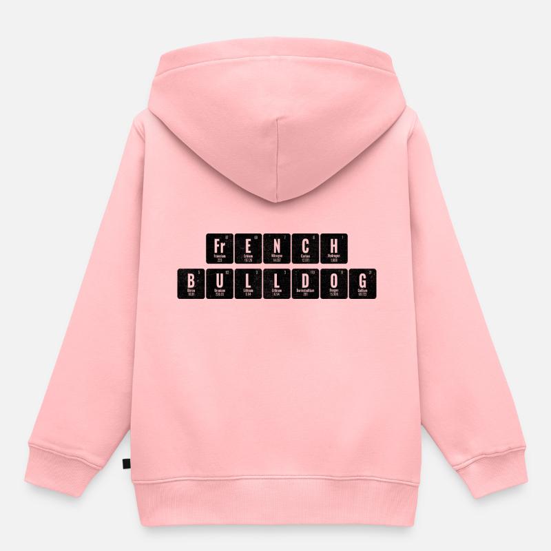 Tableau Périodique Des Éléments Bouledogue Français Frenchie - Sweat Premium à capuche enfant bio - rose