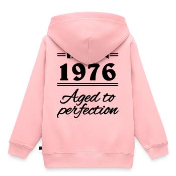 Born in 1976 Aged to perfection - Kinder Premium Organic Hoodie - Rosa - Hinten - AI Model Kid Female (0cm)