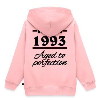 Born in 1993 Aged to perfection - Kinder Premium Organic Hoodie - Rosa - Hinten - AI Model Kid Female (0cm)