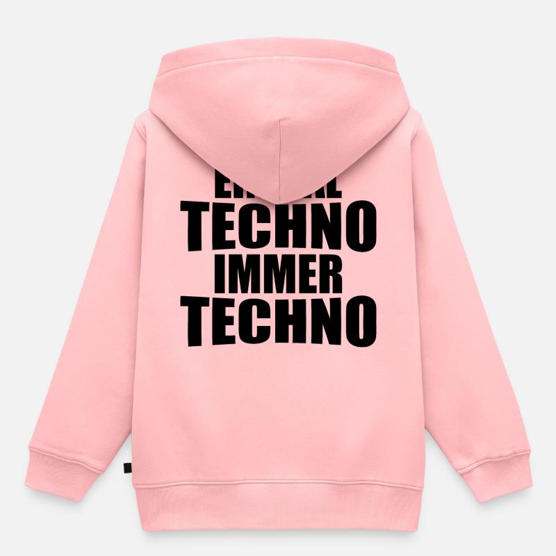 einmal Techno immer Techno - Kinder Premium Organic Hoodie - Rosa
