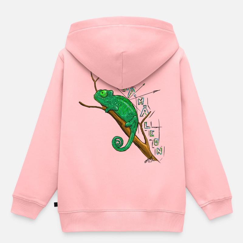 chamaeleon - Sweat Premium à capuche enfant bio - rose