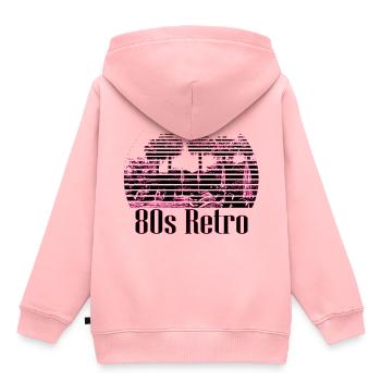 80s_Retro - Kinder Premium Organic Hoodie - Rosa - Hinten - AI Model Kid Female (0cm)