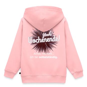 selbstständig - Kinder Premium Organic Hoodie - Rosa - Hinten - AI Model Kid Female (0cm)