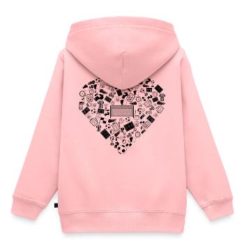 J'aime le football | Stade de sports de balle - Sweat Premium à capuche enfant bio - rose - Dos - AI Model Kid Female (0cm)