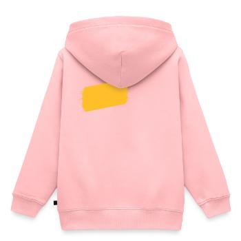 Klecks | | de marqueurs chrabel | zone effilochée - Sweat Premium à capuche enfant bio - rose - Dos - AI Model Kid Female (0cm)