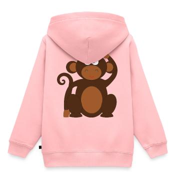Affe - Kinder Premium Organic Hoodie - Rosa - Hinten - AI Model Kid Female (0cm)