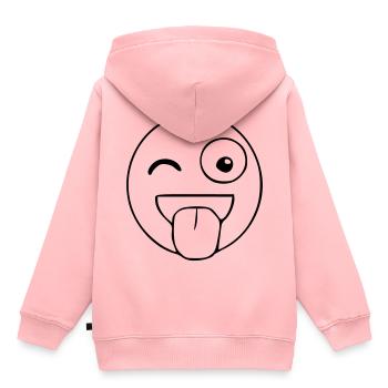 Emoji cheeky sketch black - Kids Premium Organic Hoodie - rose - Back - AI Model Kid Female (0cm)