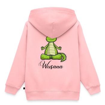 Auszeit Durchatmen Wusaaa Drache - Kinder Premium Organic Hoodie - Rosa - Hinten - AI Model Kid Female (0cm)