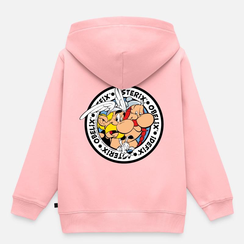 Astérix & Obélix Á l'aventure Avec Idéfix - Sweat Premium à capuche enfant bio - rose