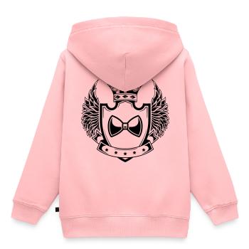 Noeud papillon Armoiries de gentleman - Sweat Premium à capuche enfant bio - rose - Dos - AI Model Kid Female (0cm)