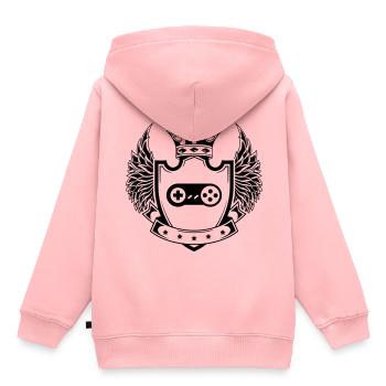 Gamepad Wappen Gamer - Kinder Premium Organic Hoodie - Rosa - Hinten - AI Model Kid Female (0cm)