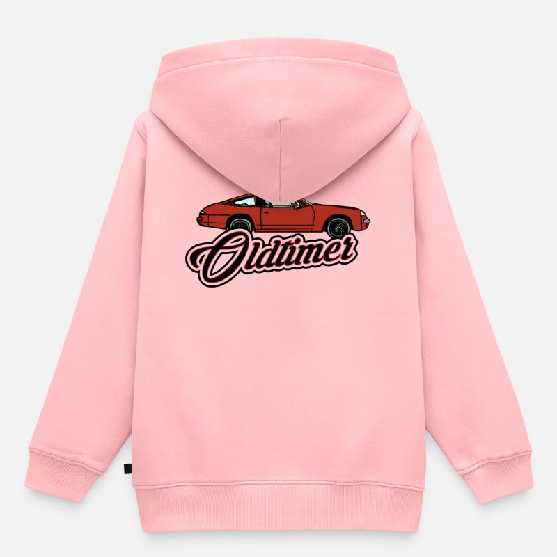 Oldtimer Auto Voiture Vintage - Sweat Premium à capuche enfant bio - rose