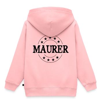 Maurer Beruf - Kinder Premium Organic Hoodie - Rosa - Hinten - AI Model Kid Female (0cm)