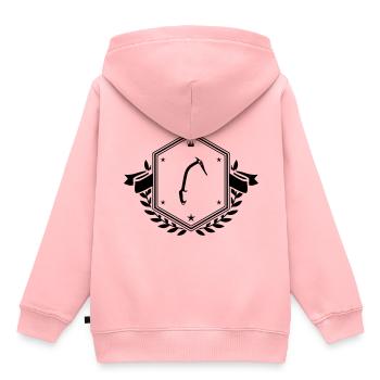 Kletterausrüstung eispickel Wappen - Kinder Premium Organic Hoodie - Rosa - Hinten - AI Model Kid Female (0cm)