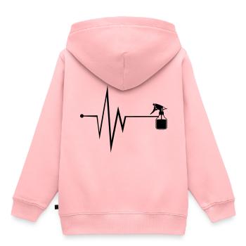 Barber Puls - Kinder Premium Organic Hoodie - Rosa - Hinten - AI Model Kid Female (0cm)
