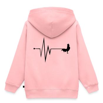 Hahn Puls - Kinder Premium Organic Hoodie - Rosa - Hinten - AI Model Kid Female (0cm)