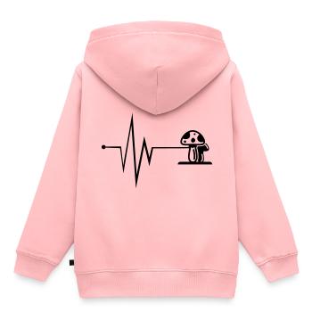 Pilze Puls - Kinder Premium Organic Hoodie - Rosa - Hinten - AI Model Kid Female (0cm)
