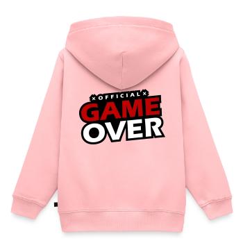 Game Over Slogan - Sweat Premium à capuche enfant bio - rose - Dos - AI Model Kid Female (0cm)