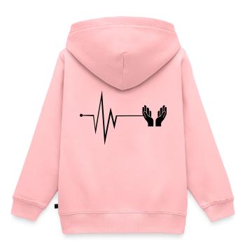Hände Puls - Kinder Premium Organic Hoodie - Rosa - Hinten - AI Model Kid Female (0cm)
