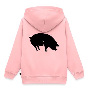 Animal porcin - Sweat Premium à capuche enfant bio - rose - Dos - AI Model Kid Female (0cm)
