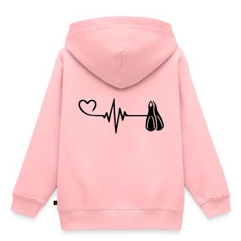 Nageoires de plongée à cœur pulsé - Sweat Premium à capuche enfant bio - rose - Dos - AI Model Kid Female (0cm)