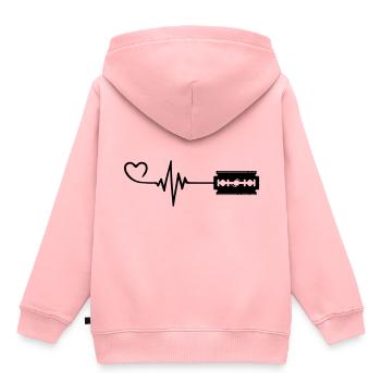 Razor Blade Pulse Heart Love - Kids Premium Organic Hoodie - rose - Back - AI Model Kid Female (0cm)