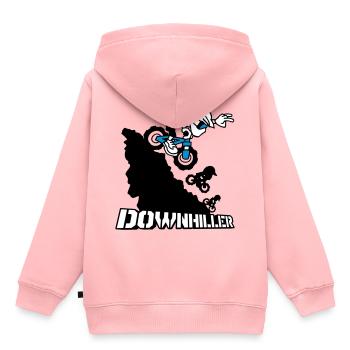 Downhiller - Sweat Premium à capuche enfant bio - rose - Dos - AI Model Kid Female (0cm)